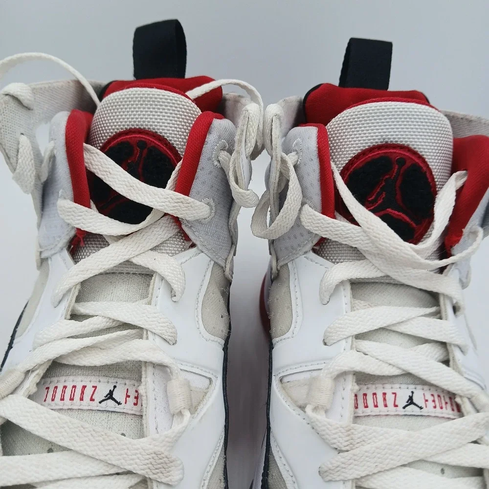 Jordan 6 Rings Shoes Youth Size 6.5Y White Black Red DQ8431-106 Retro Basketball